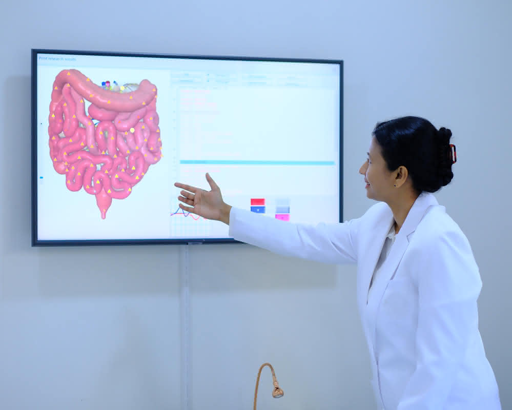 Gut health and microbiome assessment - Professional consultation for digestive health and food sensitivity testing at Healers Clinic Dubai